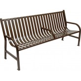 WITT Oakley Collection 6 foot Outdoor Bench with Center Arm Rest - Brown